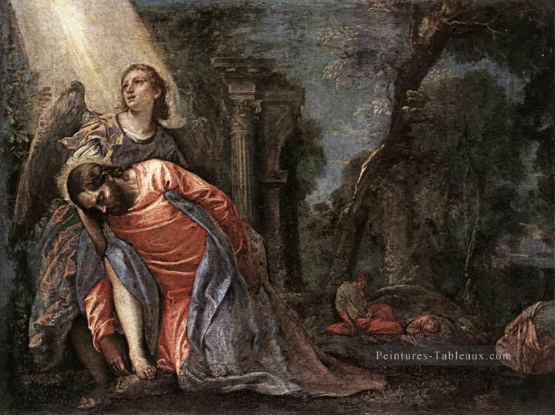 Christ dans le jardin soutenu par un ange Renaissance Paolo Veronese Peintures à l'huile